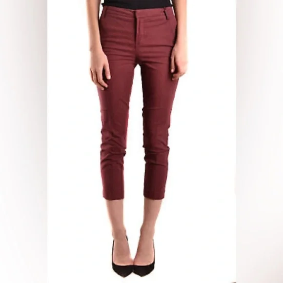 Alysi Bordeaux Pants size 26 in burgundy Made in Italy - Picture 2 of 11